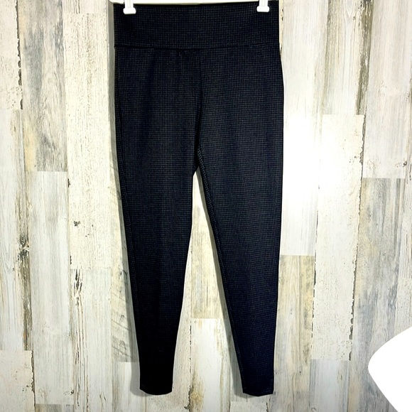 Zac & Rachel Leggings Ab Control Black Checkered Slim Fit Pants Size Small - Picture 1 of 9